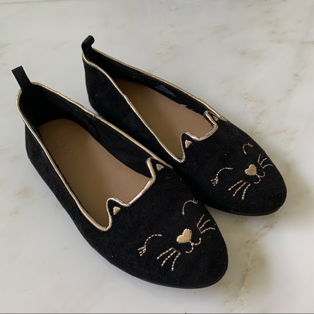 Old Navy Black & Gold Kitty Cat Flats